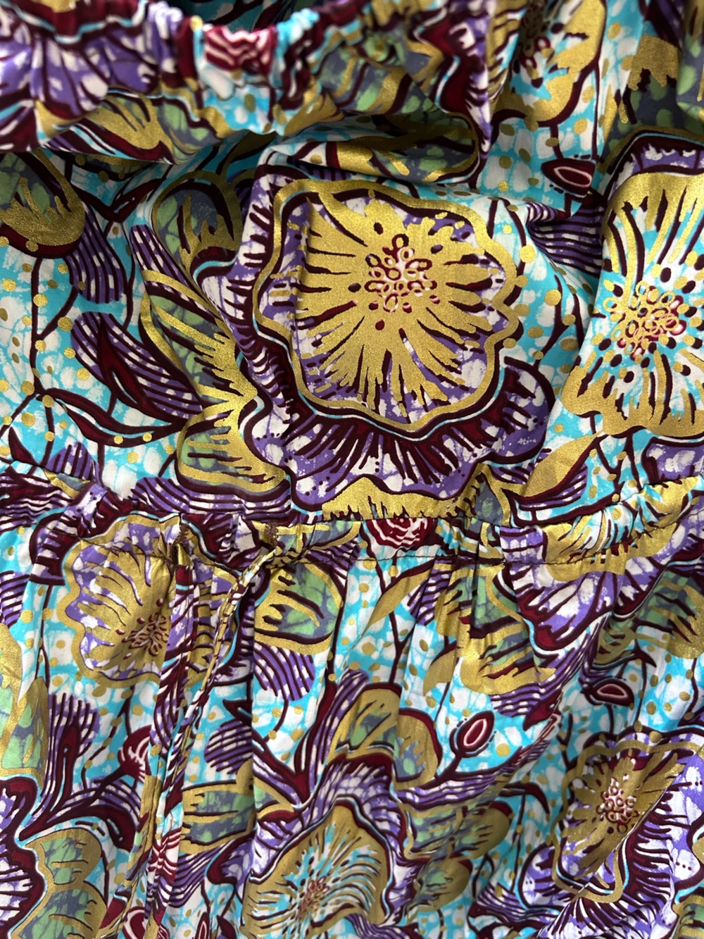 Francis + Benedict One-Shoulder Floral Tiered Dress in Multi Bold Print - Picture 10 of 11